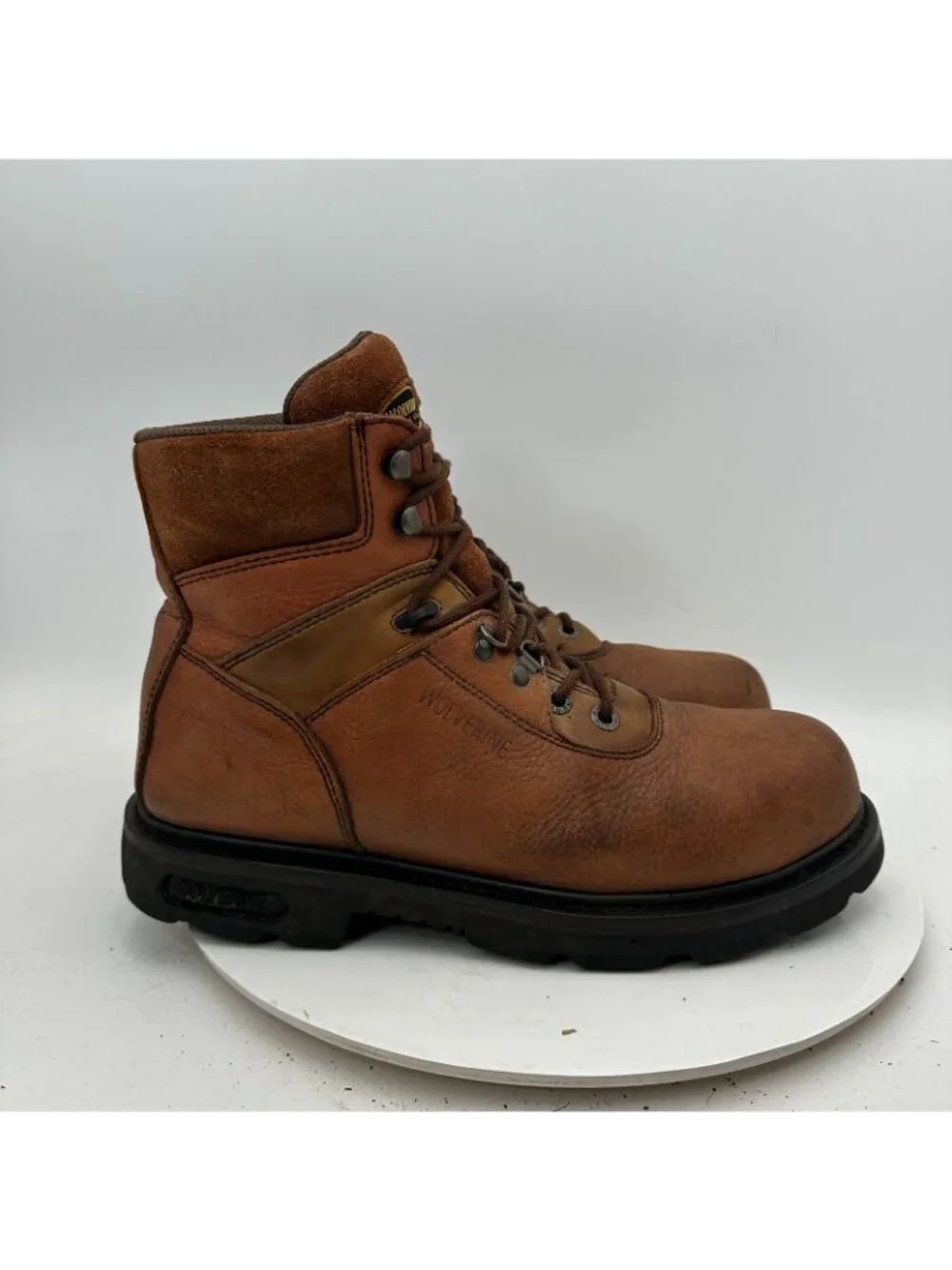 Wolverine W04213 Men Size 10M Brown Leather Steel Toe Ankle Work Boot